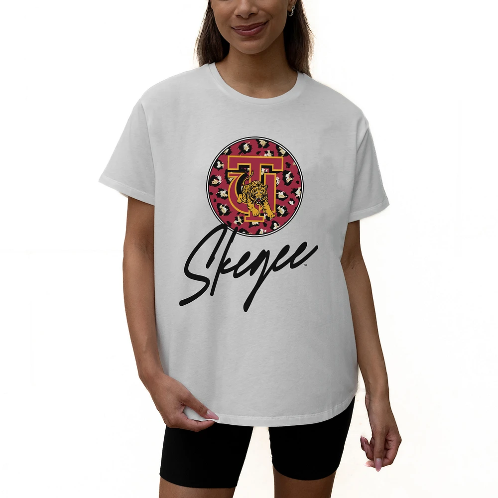 Women's Gameday Couture White Tuskegee Golden Tigers Wild Expectations Tri-Blend Flowy T-Shirt