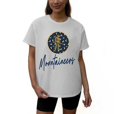 Women's Gameday Couture White West Virginia Mountaineers Wild Expectations Tri-Blend Flowy T-Shirt
