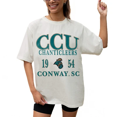 Women's Gameday Couture Cream Coastal Carolina Chanticleers Unity Oversized T-Shirt