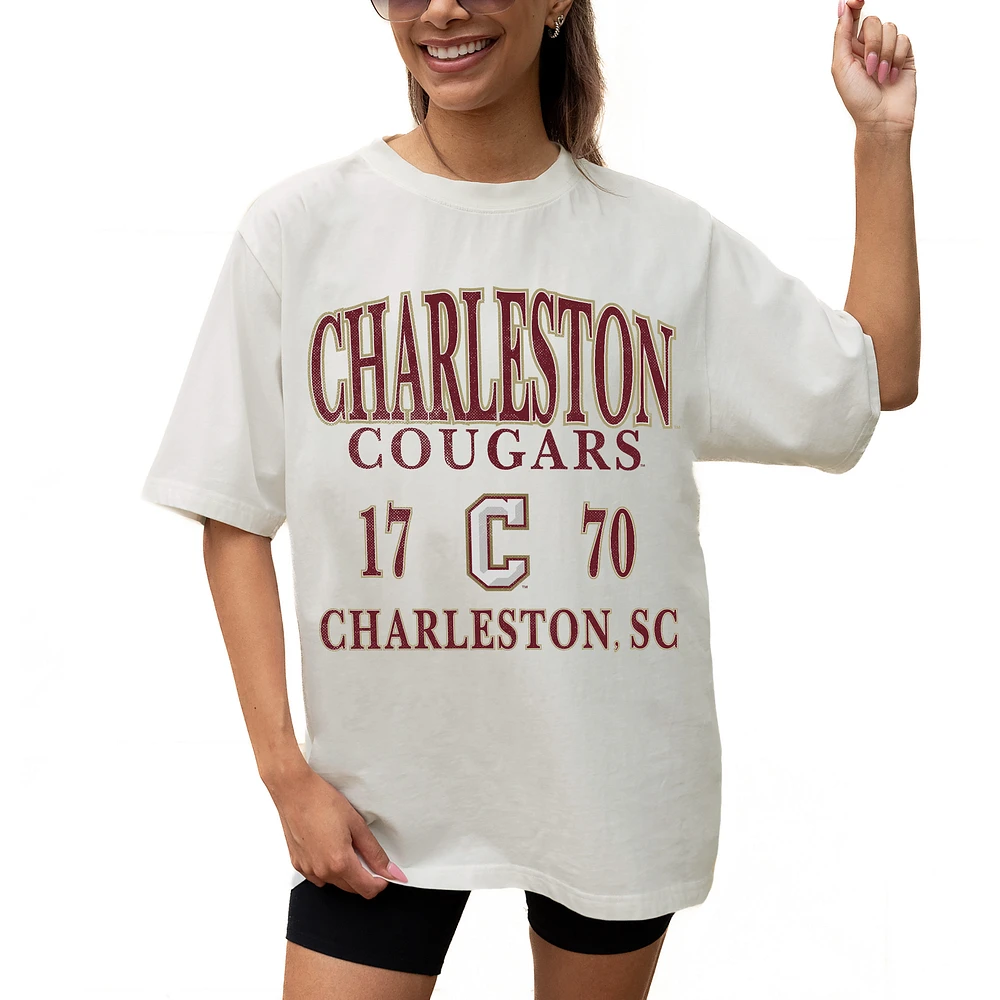 Women's Gameday Couture Cream Charleston Cougars Unity Oversized T-Shirt