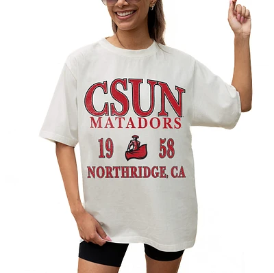 Women's Gameday Couture Cream Cal State Northridge Matadors Unity Oversized T-Shirt