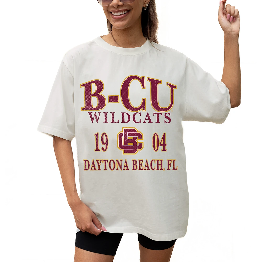 Women's Gameday Couture Cream Bethune-Cookman Wildcats Unity Oversized T-Shirt
