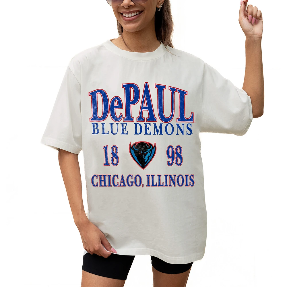 Women's Gameday Couture Cream DePaul Blue Demons Unity Oversized T-Shirt