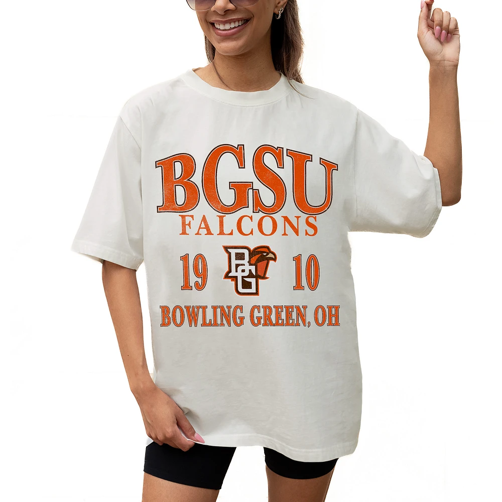 Women's Gameday Couture Cream Bowling Green St. Falcons Unity Oversized T-Shirt