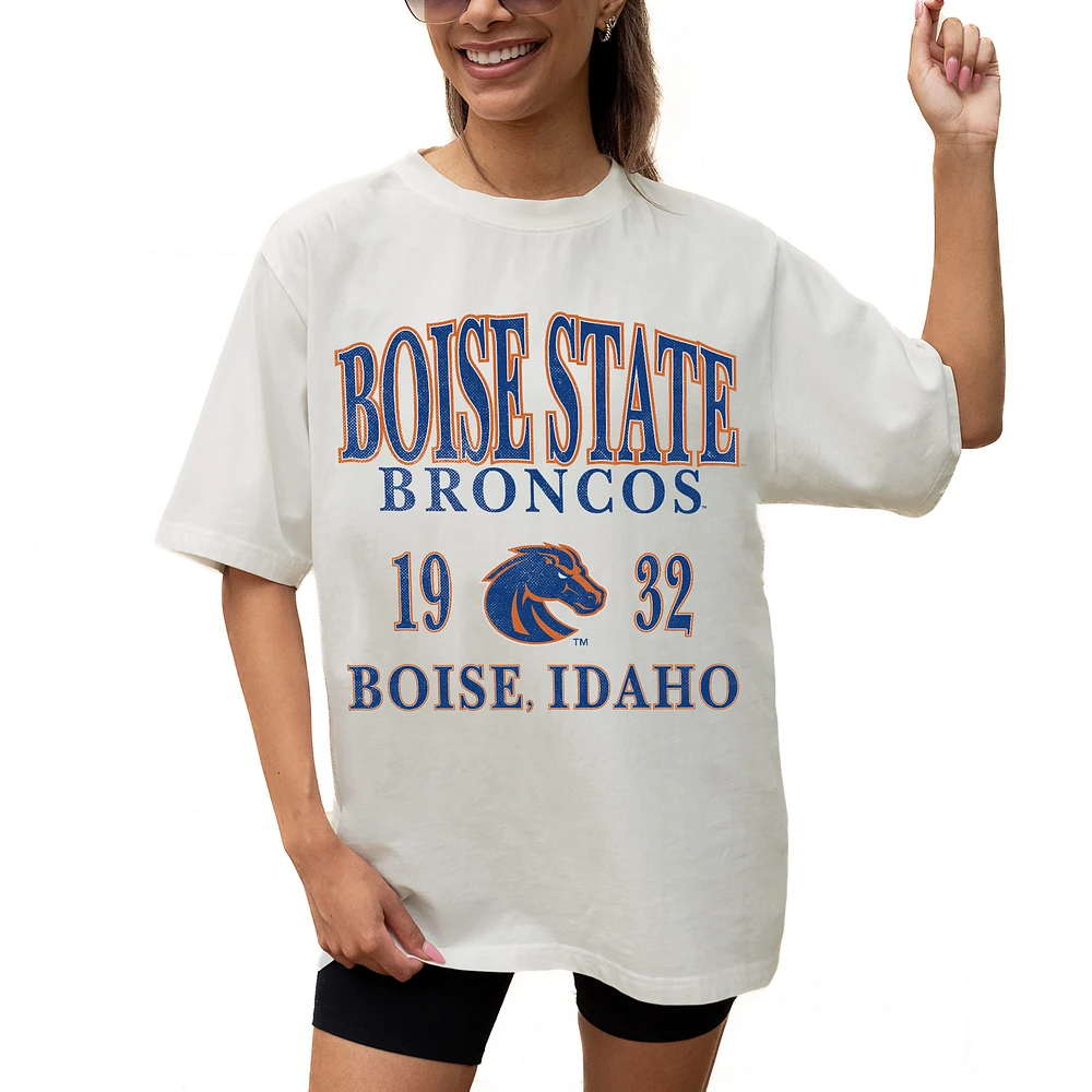 Women's Gameday Couture Cream Boise State Broncos Unity Oversized T-Shirt