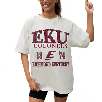 Women's Gameday Couture Cream Eastern Kentucky Colonels Unity Oversized T-Shirt