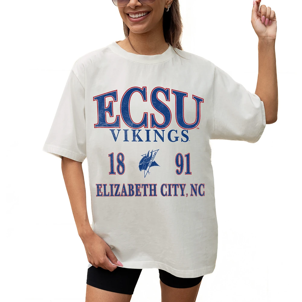 Women's Gameday Couture Cream Elizabeth City State University Vikings Unity Oversized T-Shirt