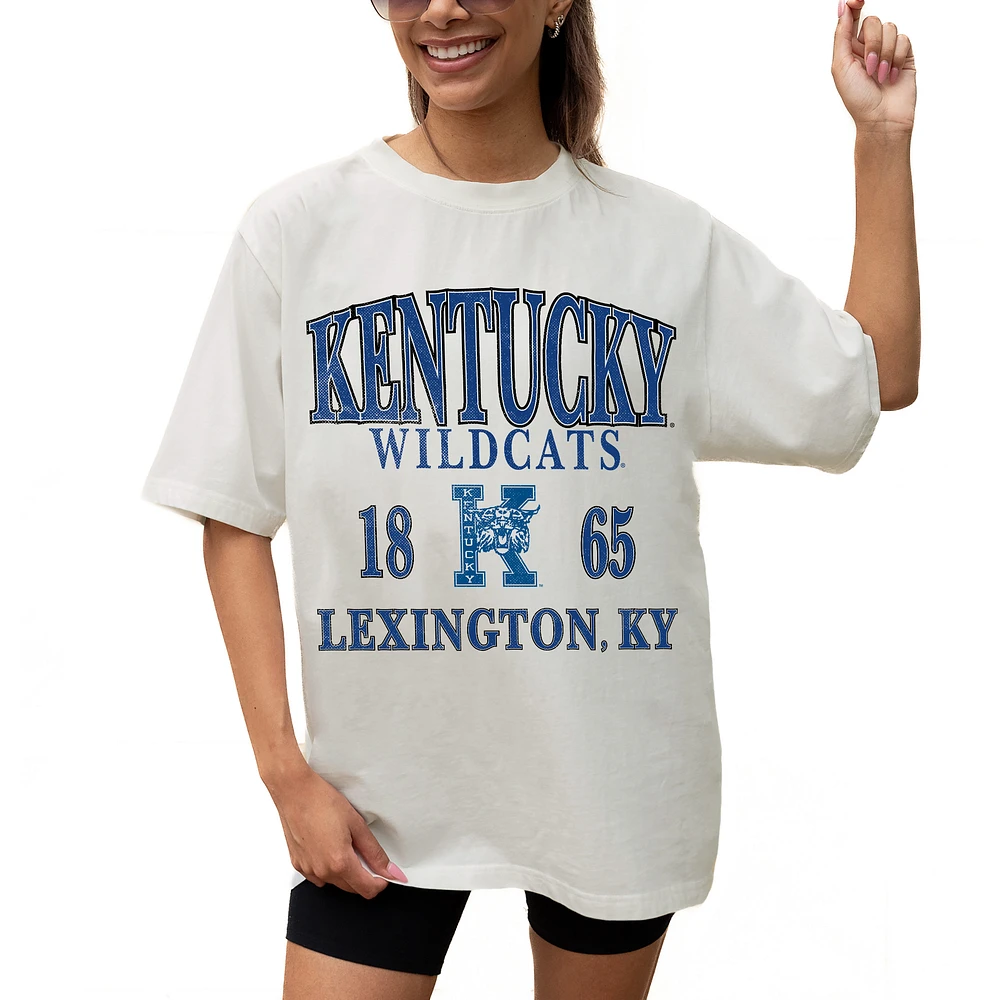 Women's Gameday Couture Cream Kentucky Wildcats Unity Oversized T-Shirt