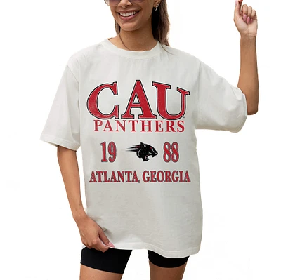 Women's Gameday Couture Cream Clark Atlanta University Panthers Unity Oversized T-Shirt