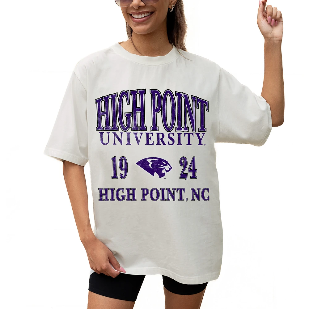 Women's Gameday Couture Cream High Point Panthers Unity Oversized T-Shirt