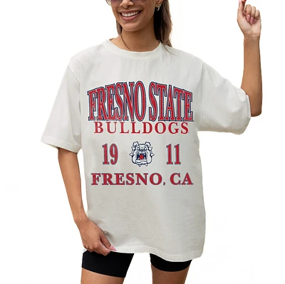 Women's Gameday Couture Cream Fresno State Bulldogs Unity Oversized T-Shirt