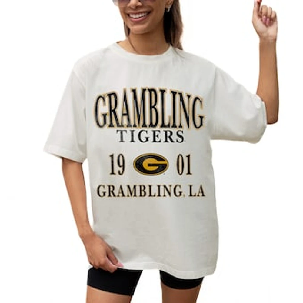 Women's Gameday Couture Cream Grambling Tigers Unity Oversized T-Shirt