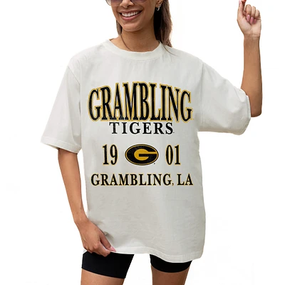 Women's Gameday Couture Cream Grambling Tigers Unity Oversized T-Shirt