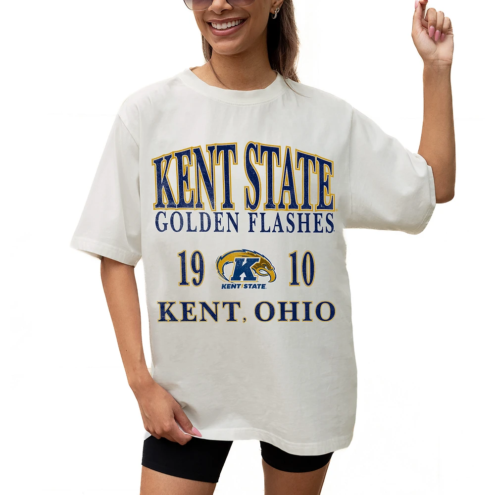 Women's Gameday Couture Cream Kent State Golden Flashes Unity Oversized T-Shirt