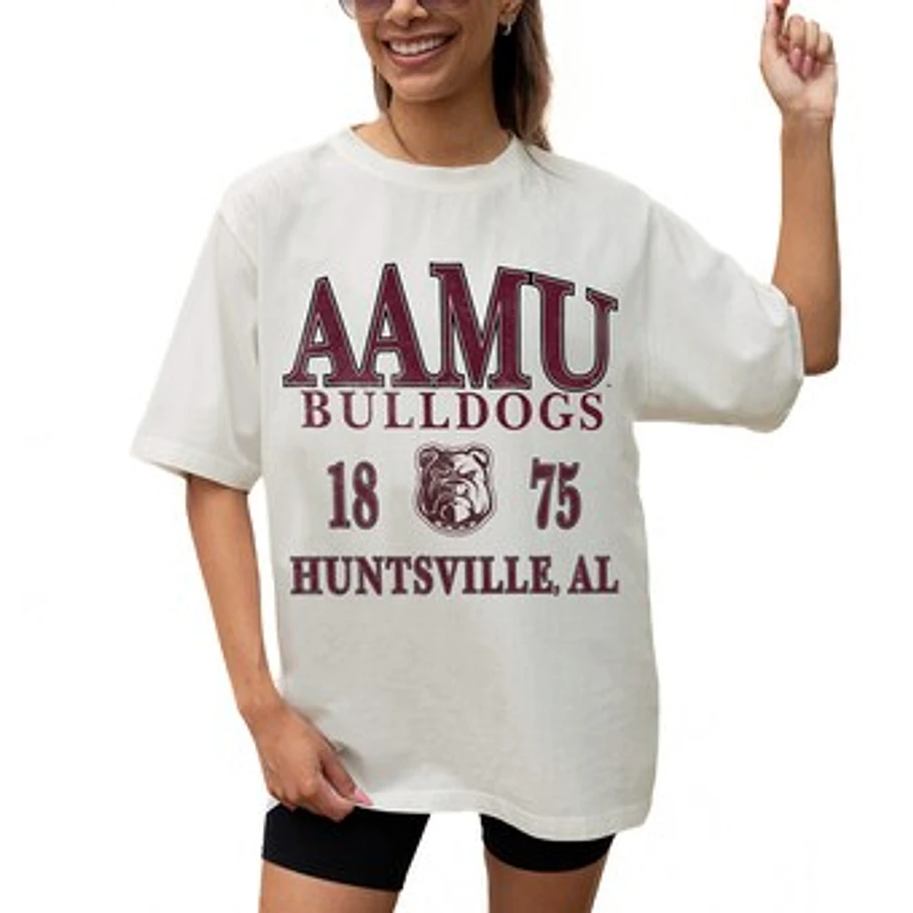 Women's Gameday Couture Cream Alabama A&M Bulldogs Unity Oversized T-Shirt