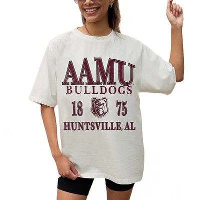 Women's Gameday Couture Cream Alabama A&M Bulldogs Unity Oversized T-Shirt