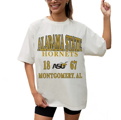 Women's Gameday Couture Cream Alabama State Hornets Unity Oversized T-Shirt