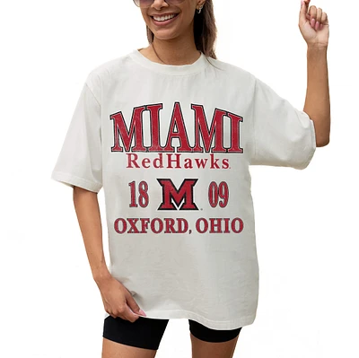 Women's Gameday Couture Cream Miami University RedHawks Unity Oversized T-Shirt