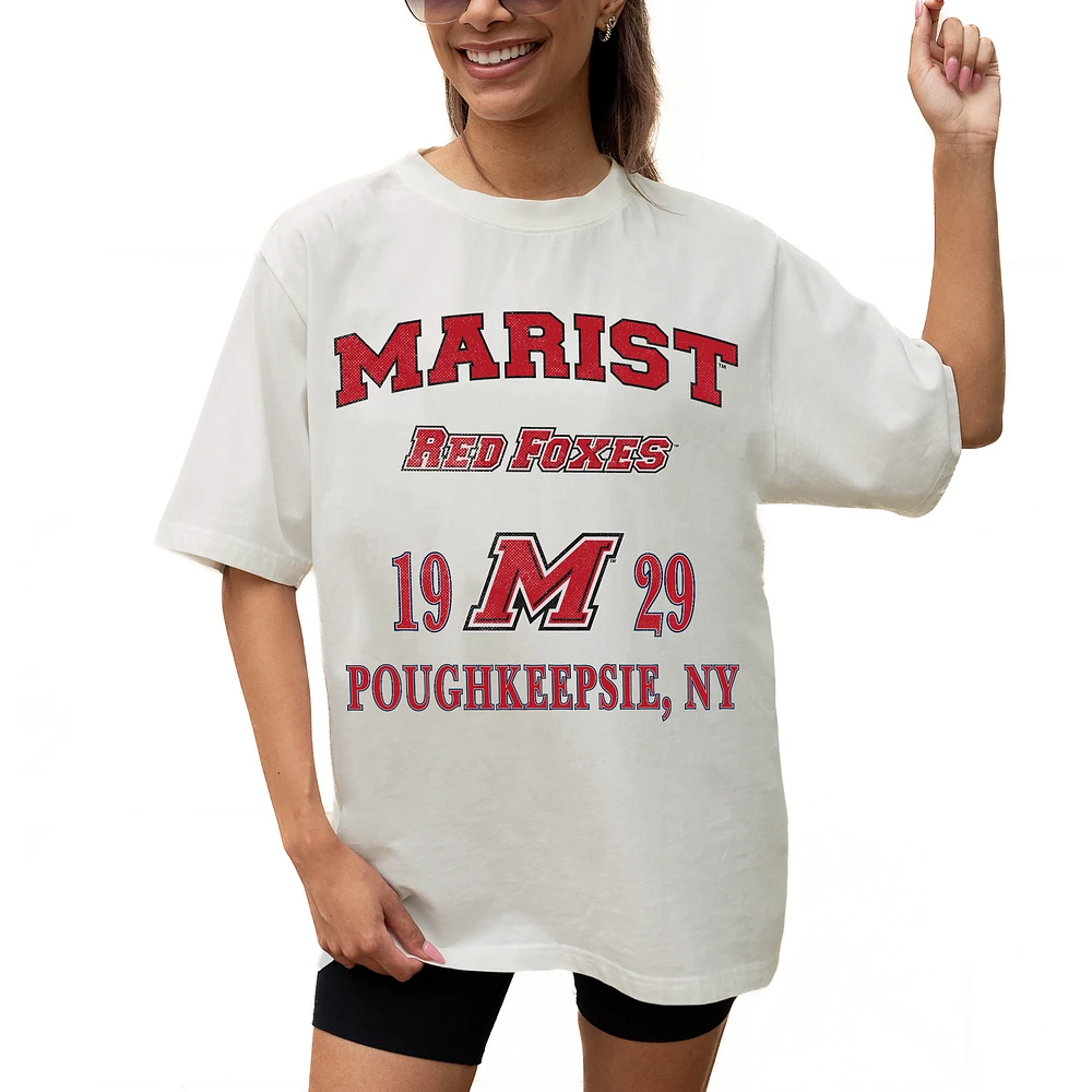 Women's Gameday Couture Cream Marist Red Foxes Unity Oversized T-Shirt