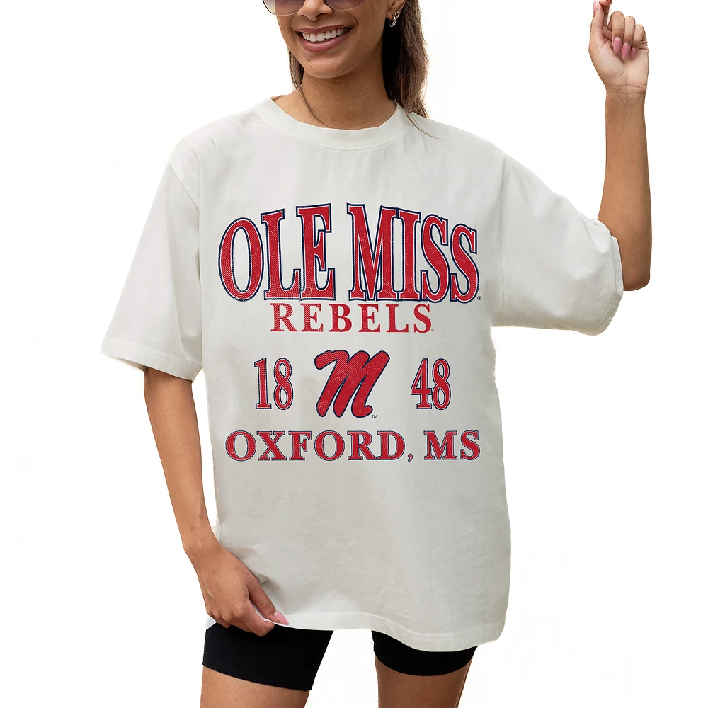 Women's Gameday Couture Cream Ole Miss Rebels Unity Oversized T-Shirt