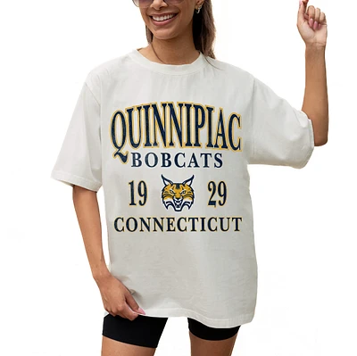 Women's Gameday Couture Cream Quinnipiac Bobcats Unity Oversized T-Shirt