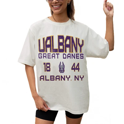 Women's Gameday Couture Cream UAlbany Great Danes Unity Oversized T-Shirt