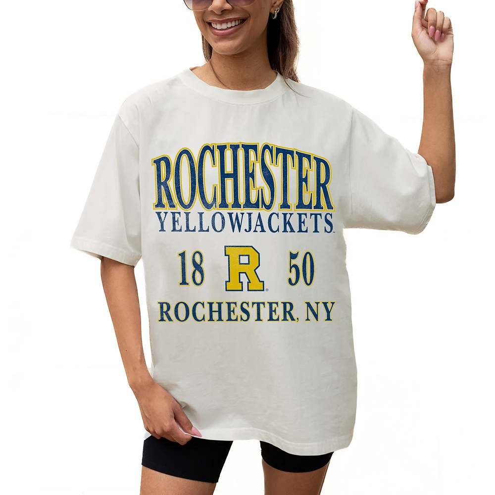 Women's Gameday Couture Cream Rochester Yellow Jackets Unity Oversized T-Shirt