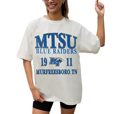 Women's Gameday Couture Cream MTSU Blue Raiders Unity Oversized T-Shirt