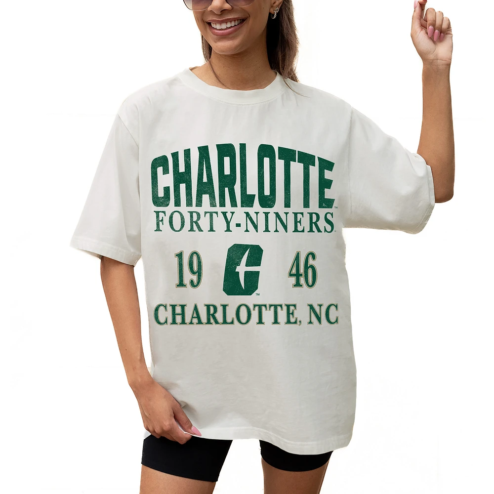 Women's Gameday Couture Cream Charlotte 49ers Unity Oversized T-Shirt