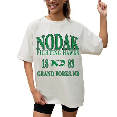 Women's Gameday Couture Cream North Dakota Unity Oversized T-Shirt