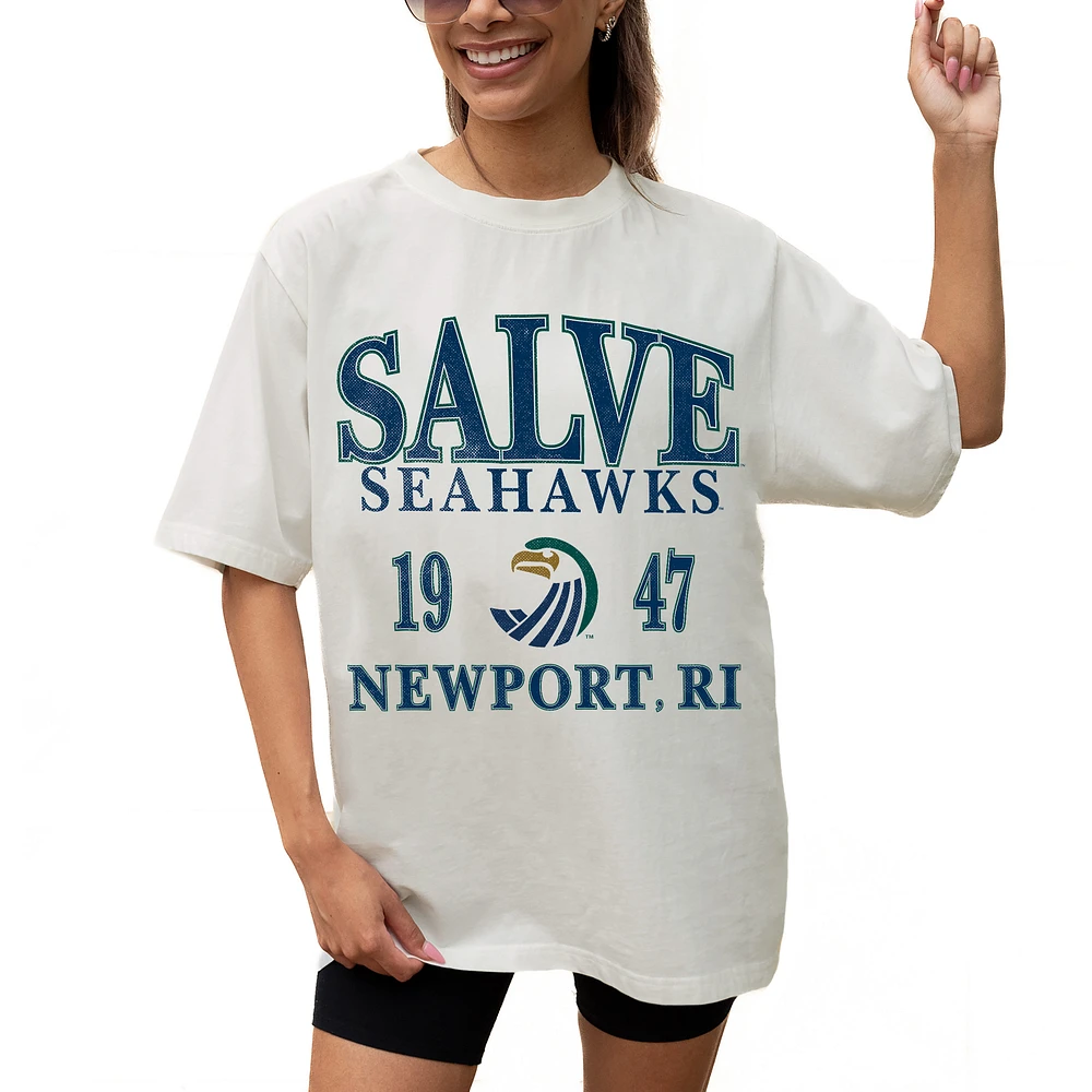 Women's Gameday Couture Cream Salve Regina Seahawks Unity Oversized T-Shirt