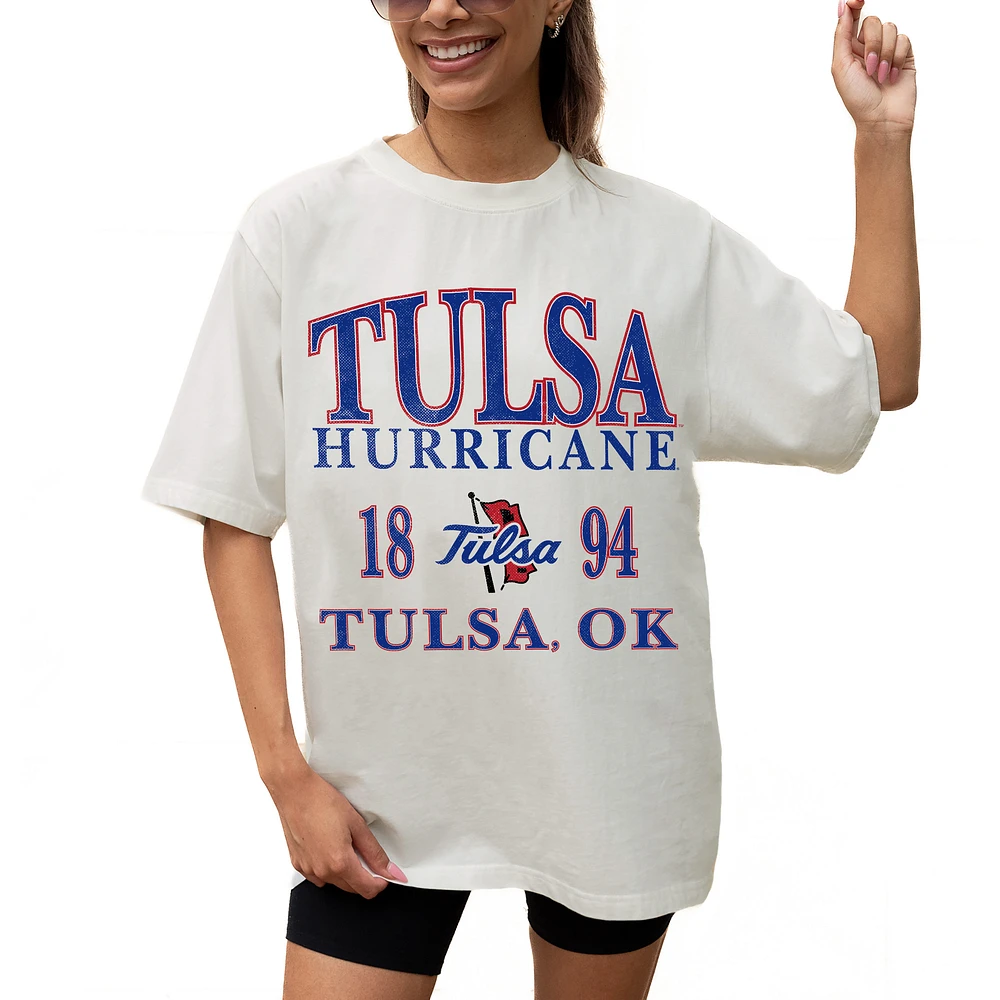 Women's Gameday Couture Cream Tulsa Golden Hurricane Unity Oversized T-Shirt
