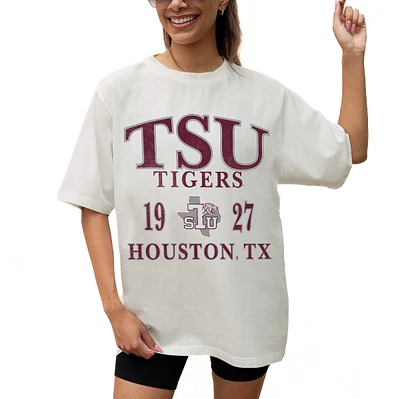 Women's Gameday Couture Cream Texas Southern Tigers Unity Oversized T-Shirt