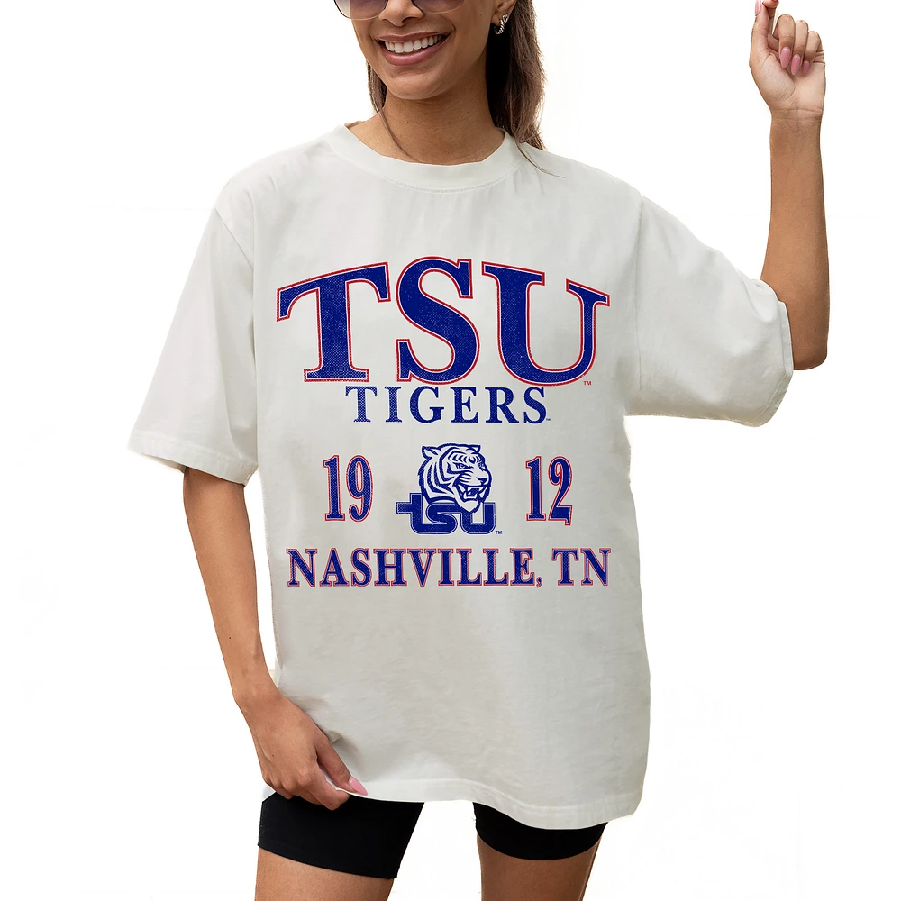 Women's Gameday Couture Cream Tennessee State Tigers Unity Oversized T-Shirt