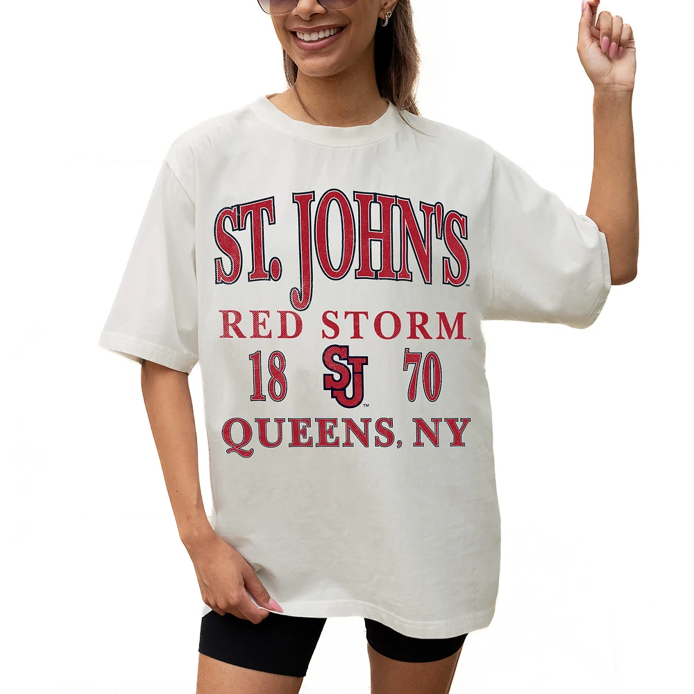 Women's Gameday Couture Cream St. John's Red Storm Unity Oversized T-Shirt