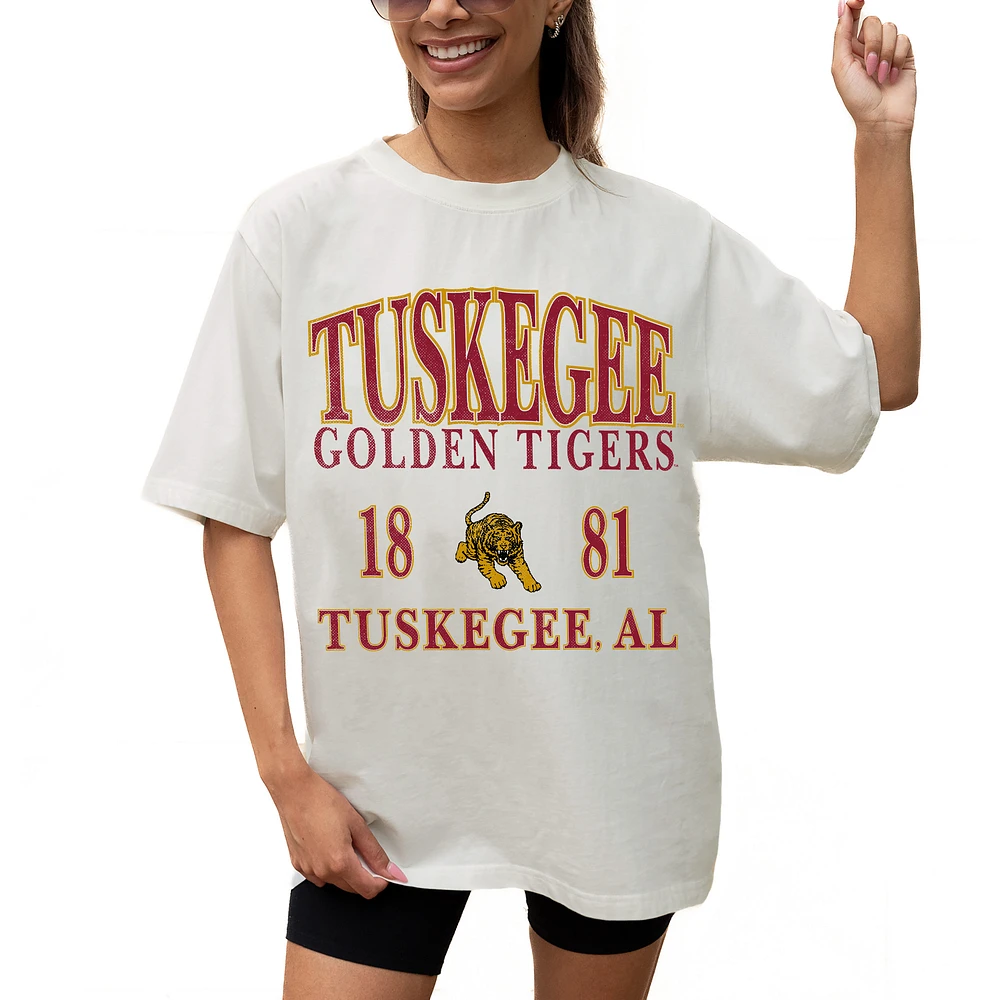 Women's Gameday Couture Cream Tuskegee Golden Tigers Unity Oversized T-Shirt