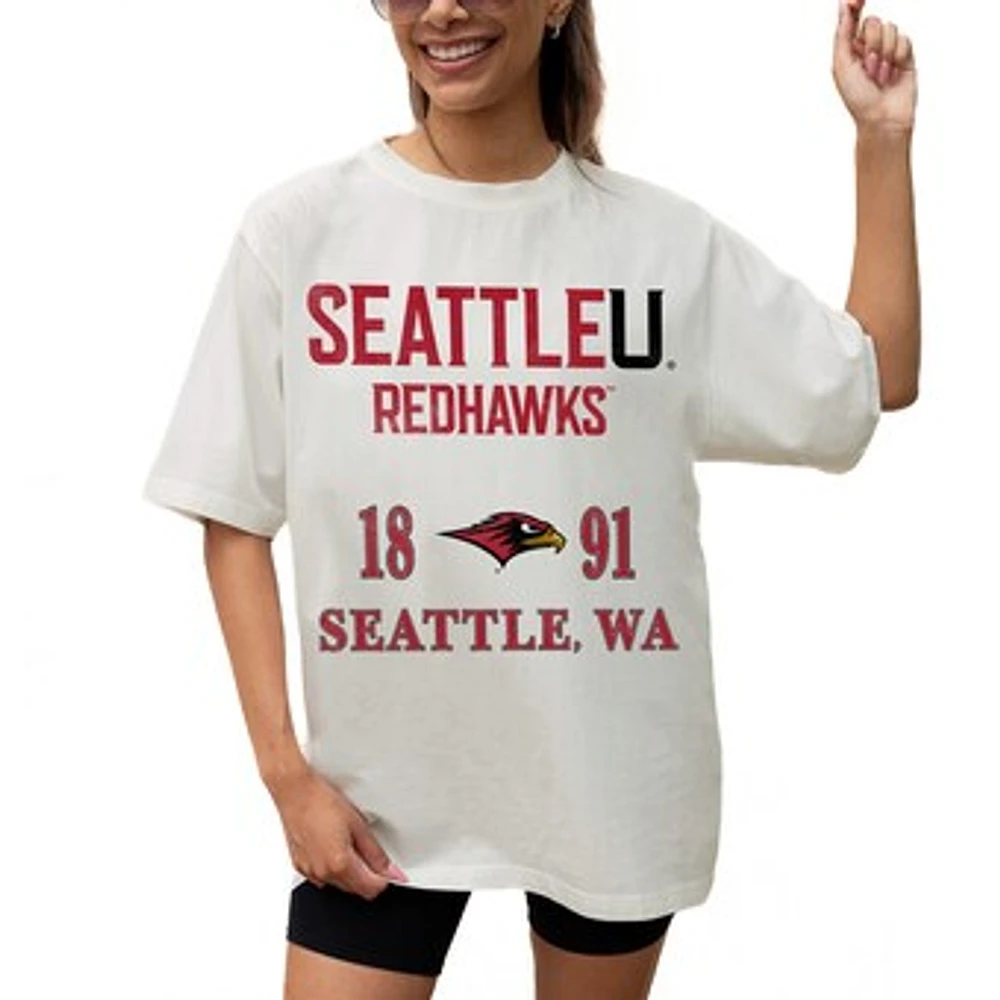 Women's Gameday Couture Cream Seattle Redhawks Unity Oversized T-Shirt