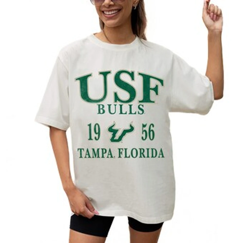 Women's Gameday Couture Cream South Florida Bulls Unity Oversized T-Shirt