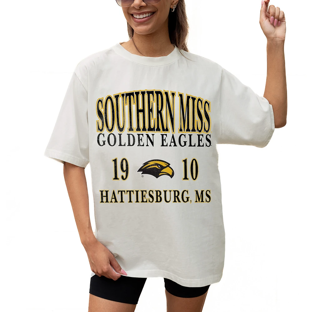 Women's Gameday Couture Cream Southern Miss Golden Eagles Unity Oversized T-Shirt