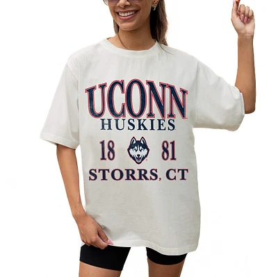 Women's Gameday Couture Cream UConn Huskies Unity Oversized T-Shirt