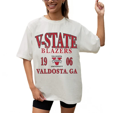 Women's Gameday Couture Cream Valdosta State Blazers Unity Oversized T-Shirt