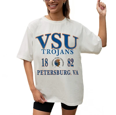 Women's Gameday Couture Cream Virginia State Trojans Unity Oversized T-Shirt