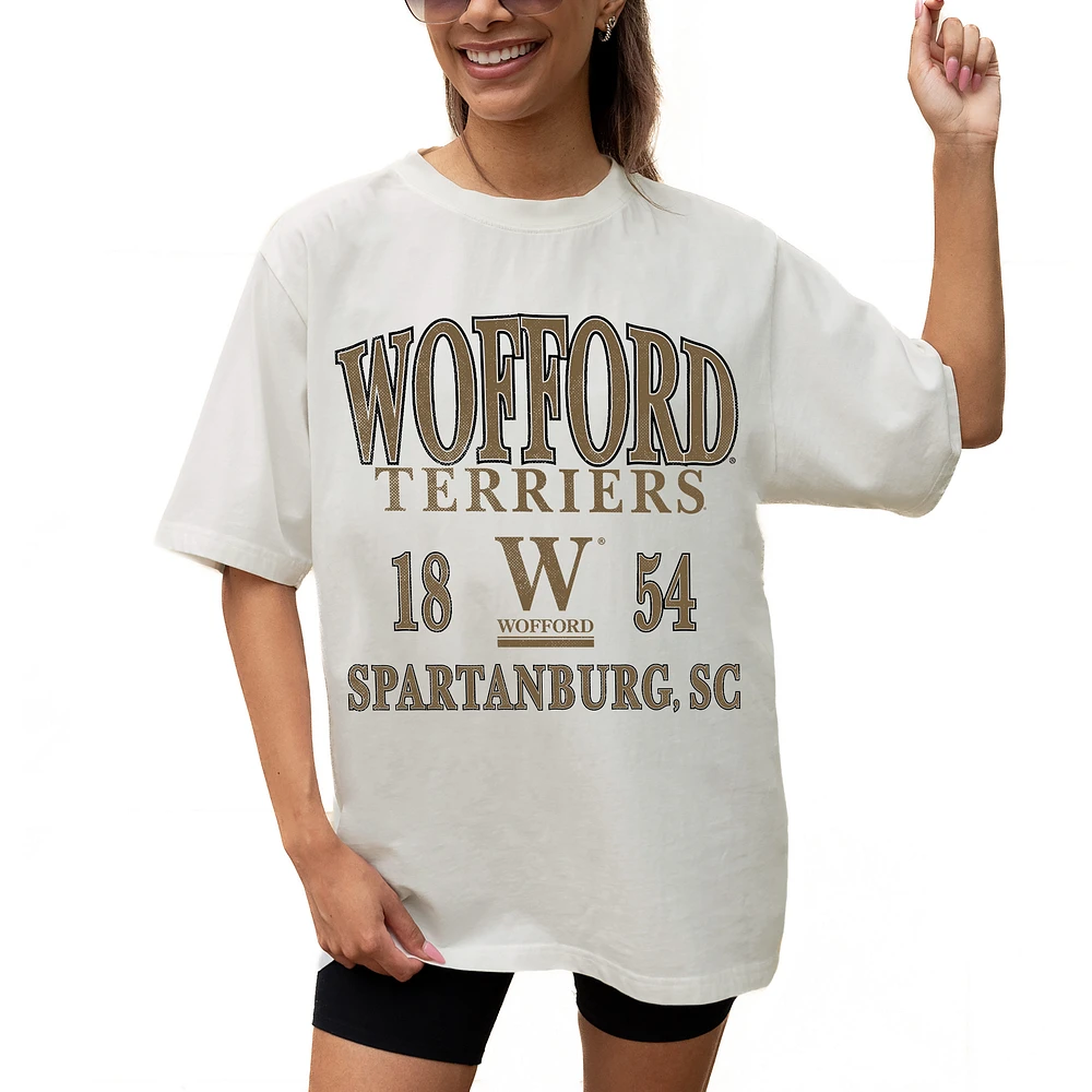 Women's Gameday Couture Cream Wofford Terriers Unity Oversized T-Shirt