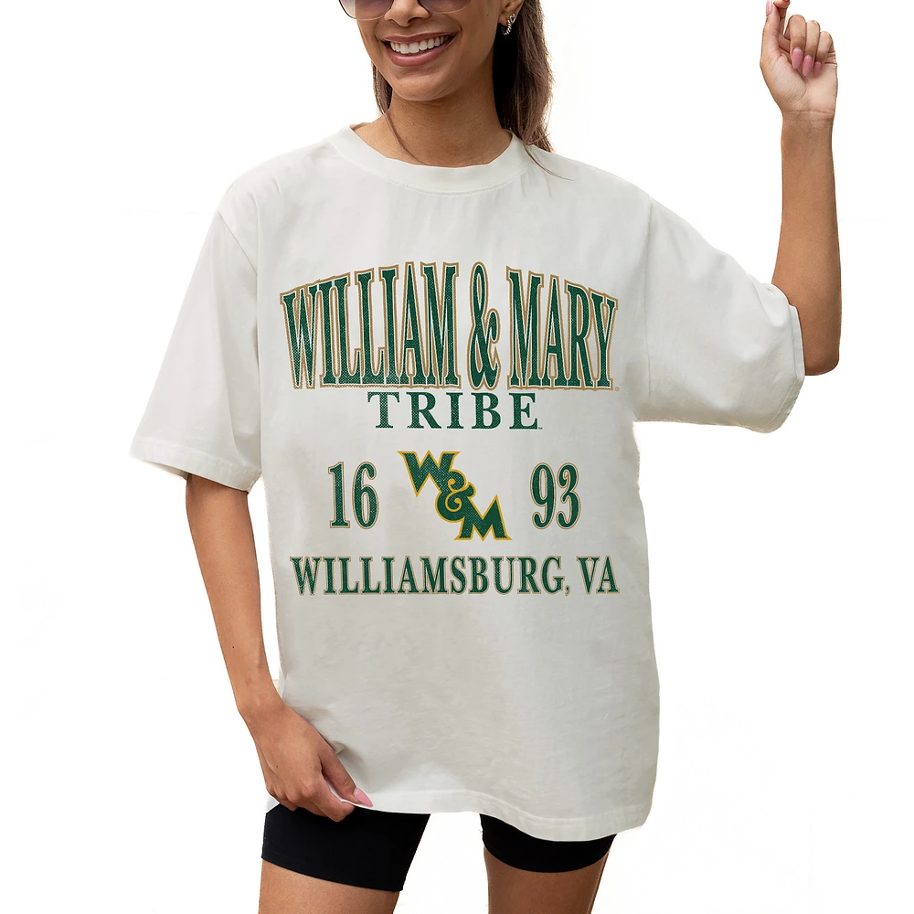 Women's Gameday Couture Cream William & Mary Tribe Unity Oversized T-Shirt