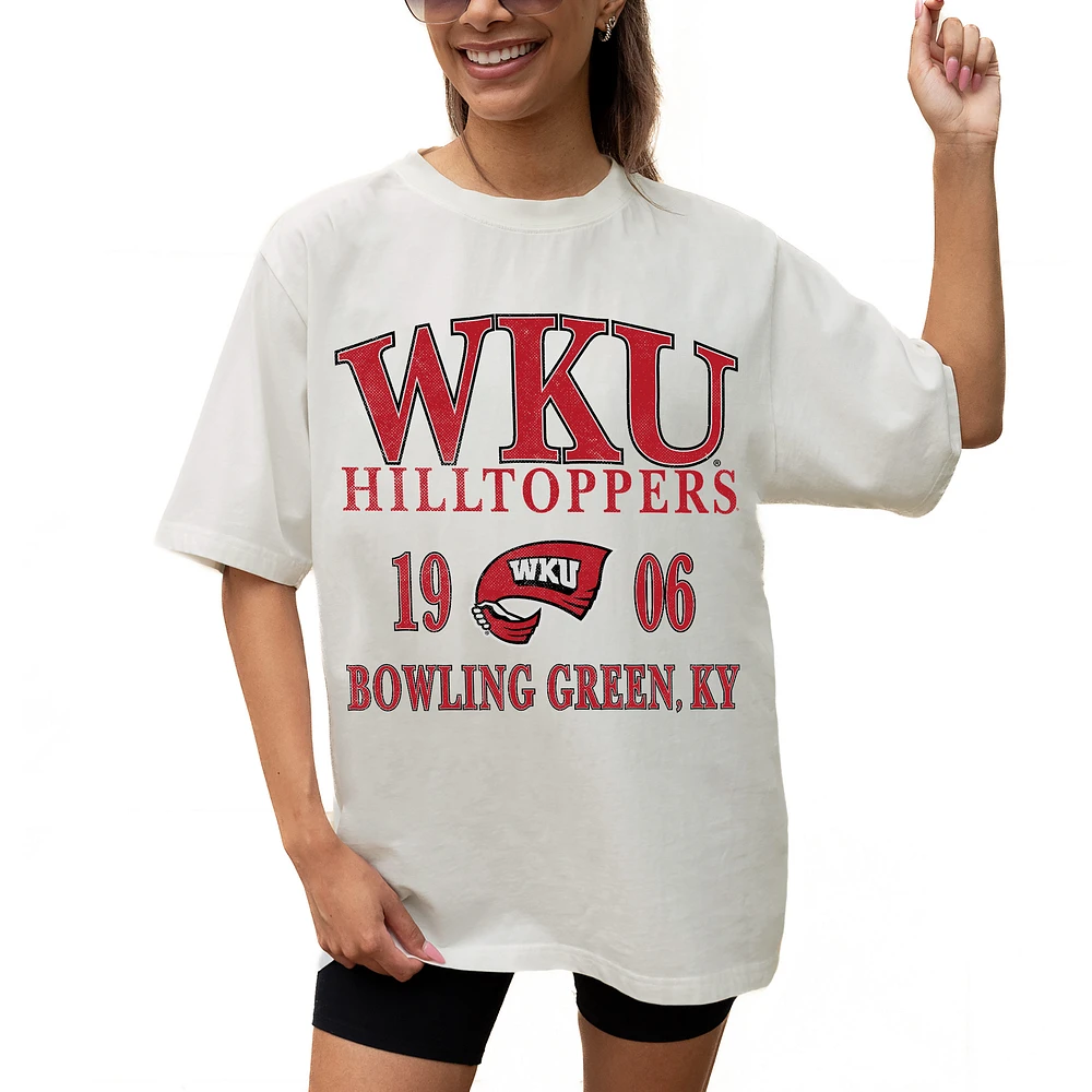 Women's Gameday Couture Cream Western Kentucky Hilltoppers Unity Oversized T-Shirt