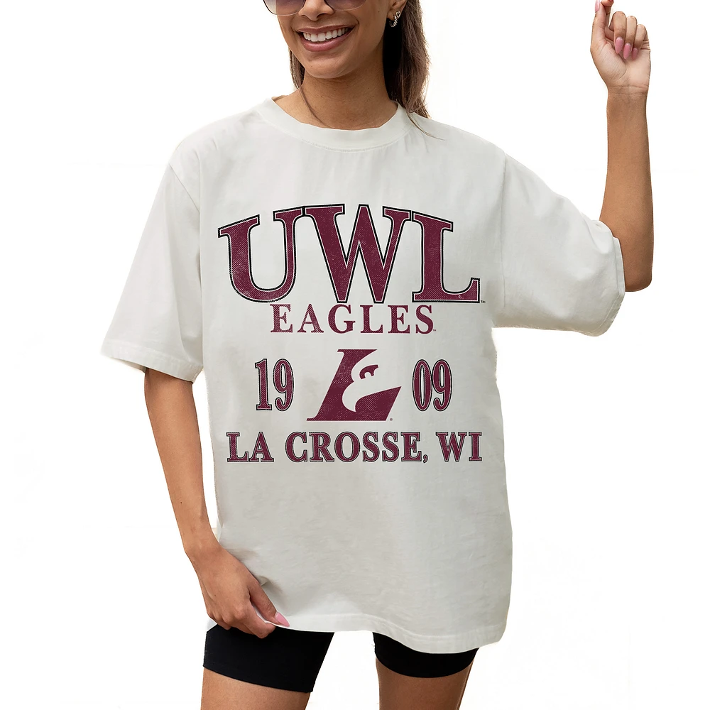 Women's Gameday Couture Cream Wisconsin-La Crosse Eagles Unity Oversized T-Shirt