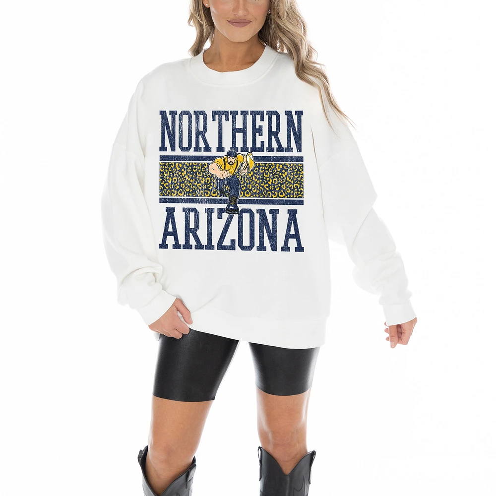 Women's Gameday Couture White Northern Arizona Lumberjacks Fair Catch Pullover Sweatshirt