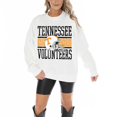 Women's Gameday Couture White Tennessee Volunteers Fair Catch Pullover Sweatshirt