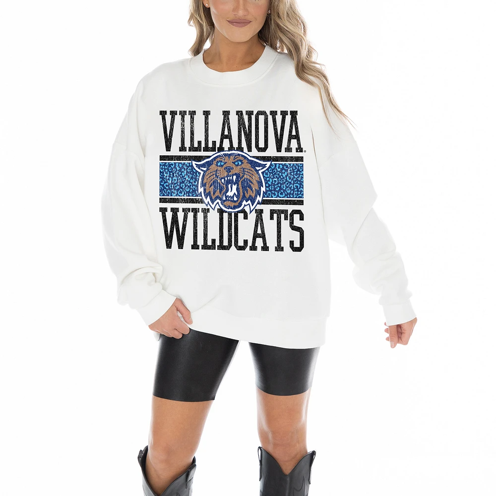Women's Gameday Couture White Villanova Wildcats Fair Catch Pullover Sweatshirt