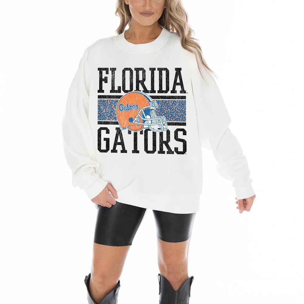 Women's Gameday Couture White Florida Gators Fair Catch Pullover Sweatshirt